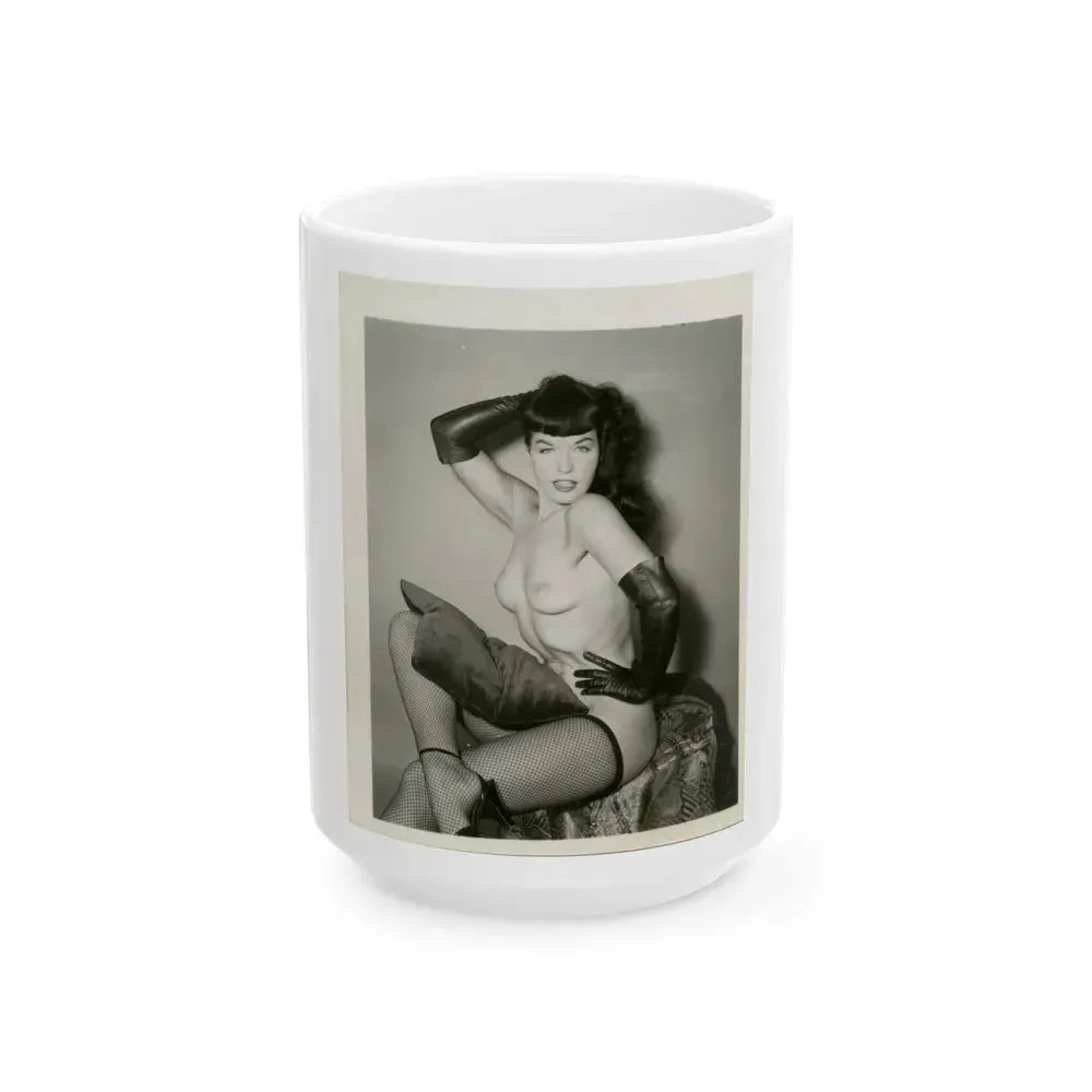 Bettie Page #164 (Vintage Female Icon) White Coffee Mug 15oz - Go Mug Yourself
