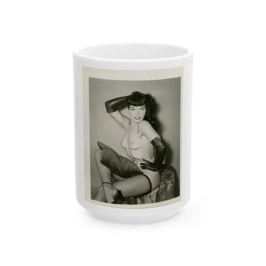 Bettie Page #164 (Vintage Female Icon) White Coffee Mug 15oz - Go Mug Yourself