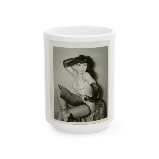 Bettie Page #164 (Vintage Female Icon) White Coffee Mug 15oz - Go Mug Yourself