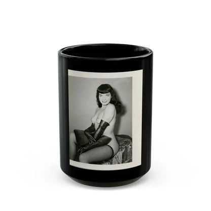 Bettie Page #165 (Vintage Female Icon) Black Coffee Mug 15oz - Go Mug Yourself
