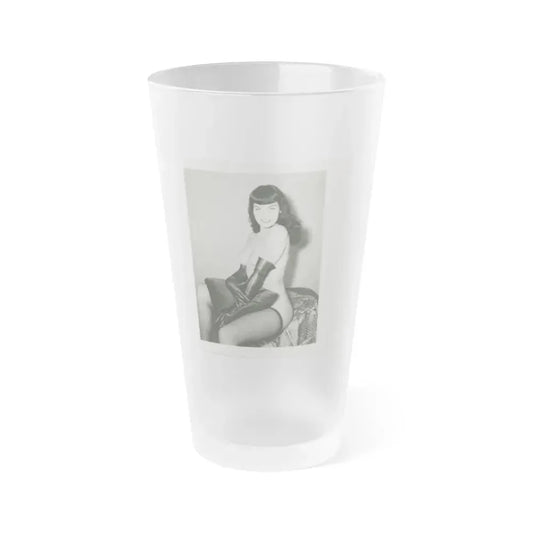 Bettie Page #165 (Vintage Female Icon) Frosted Pint Glass 16oz 16oz Frosted - Go Mug Yourself