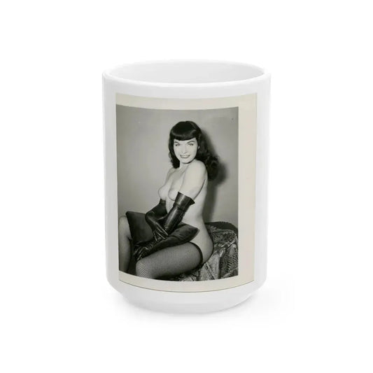 Bettie Page #165 (Vintage Female Icon) White Coffee Mug 15oz - Go Mug Yourself