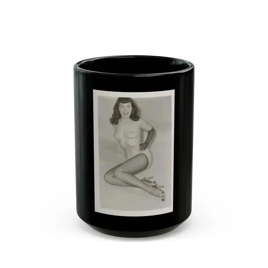 Bettie Page #168 (Vintage Female Icon) Black Coffee Mug 15oz - Go Mug Yourself