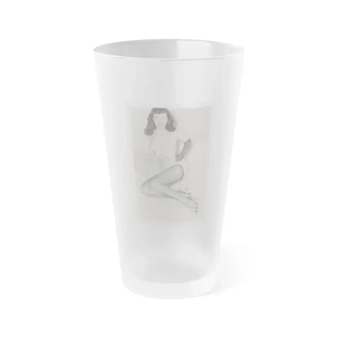 Bettie Page #168 (Vintage Female Icon) Frosted Pint Glass 16oz 16oz Frosted - Go Mug Yourself
