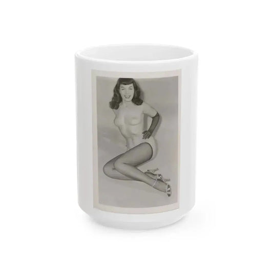 Bettie Page #168 (Vintage Female Icon) White Coffee Mug 15oz - Go Mug Yourself