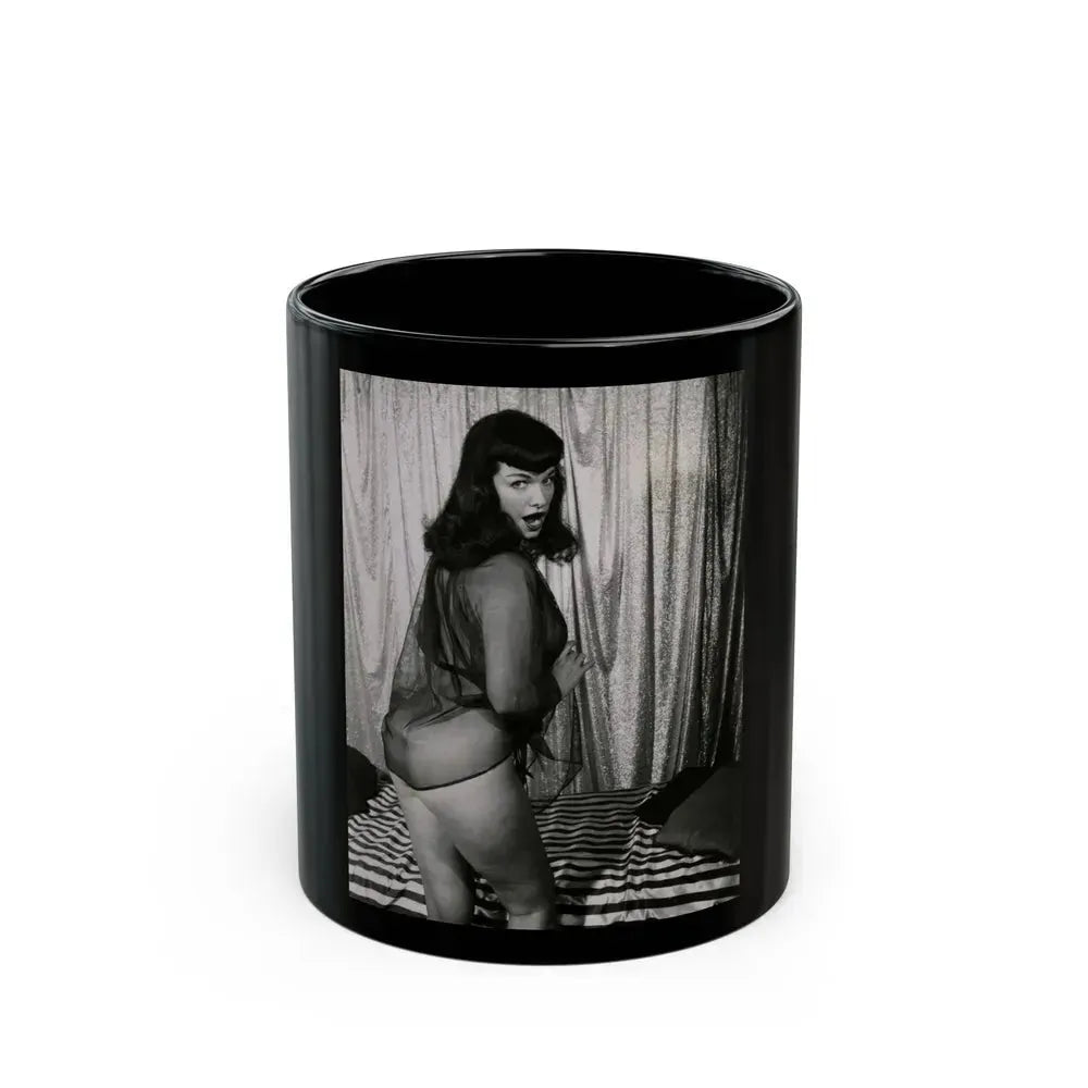 Bettie Page #169 (Vintage Female Icon) Black Coffee Mug 11oz - Go Mug Yourself