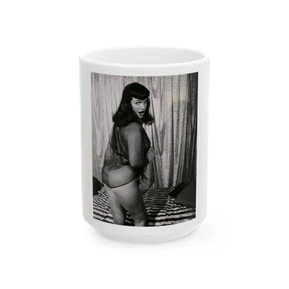 Bettie Page #169 (Vintage Female Icon) White Coffee Mug 15oz - Go Mug Yourself