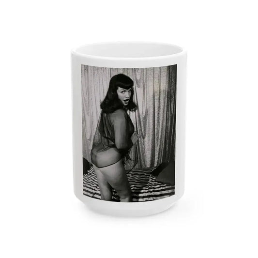 Bettie Page #169 (Vintage Female Icon) White Coffee Mug 15oz - Go Mug Yourself