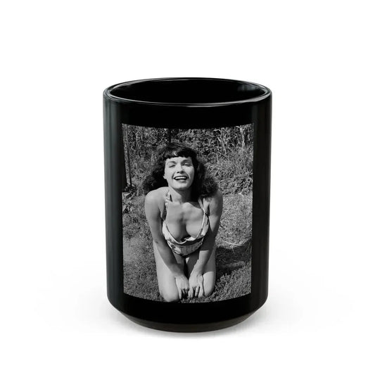 Bettie Page #171 (Vintage Female Icon) Black Coffee Mug 15oz - Go Mug Yourself