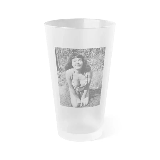 Bettie Page #171 (Vintage Female Icon) Frosted Pint Glass 16oz 16oz Frosted - Go Mug Yourself