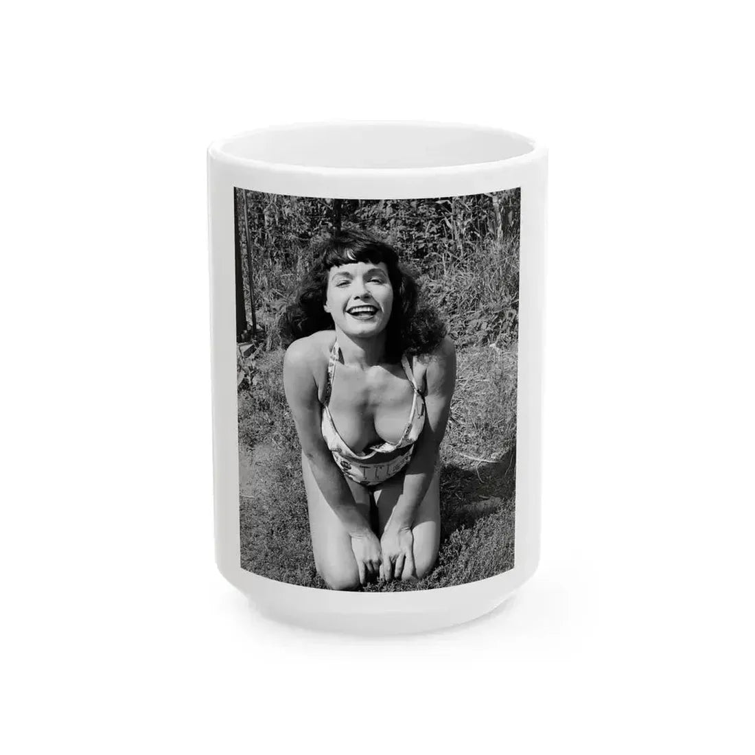Bettie Page #171 (Vintage Female Icon) White Coffee Mug 15oz - Go Mug Yourself