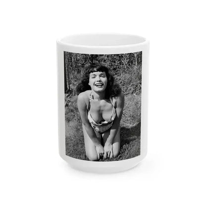 Bettie Page #171 (Vintage Female Icon) White Coffee Mug 15oz - Go Mug Yourself