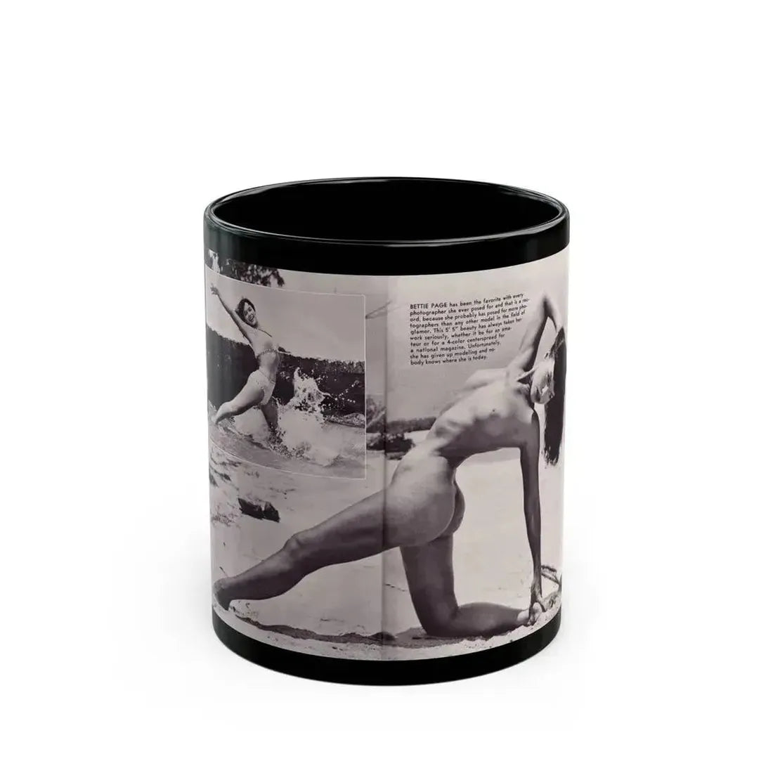 Bettie Page #172 (Vintage Female Icon) Black Coffee Mug 11oz - Go Mug Yourself