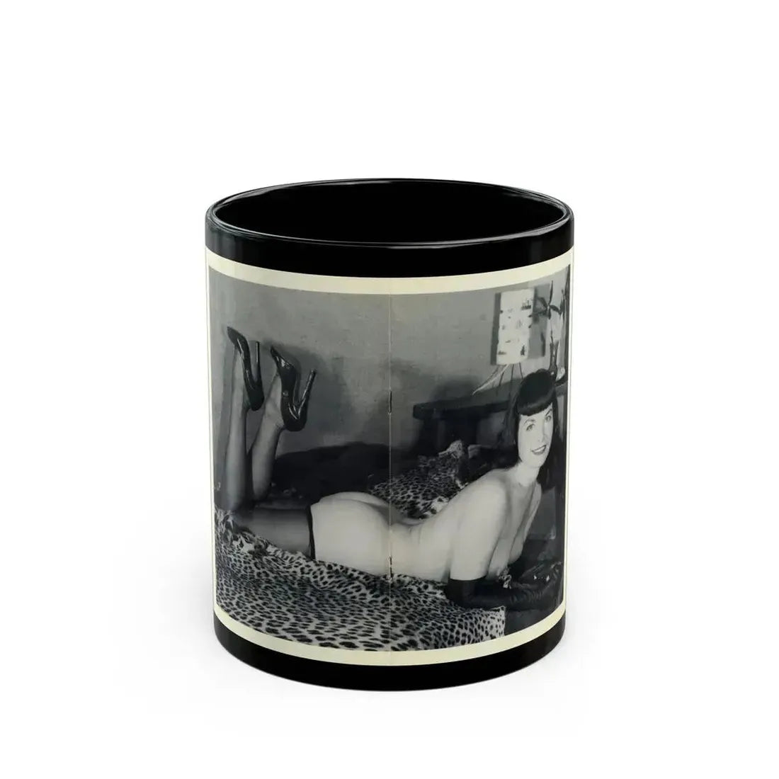 Bettie Page #18 (Vintage Female Icon) Black Coffee Mug 11oz - Go Mug Yourself