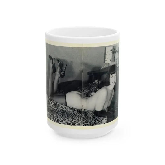 Bettie Page #18 (Vintage Female Icon) White Coffee Mug 15oz - Go Mug Yourself