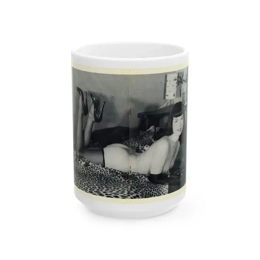 Bettie Page #18 (Vintage Female Icon) White Coffee Mug 15oz - Go Mug Yourself