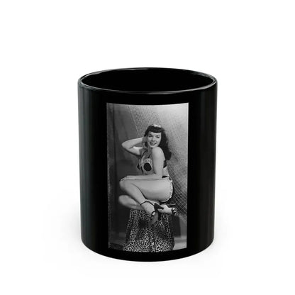 Bettie Page #182 (Vintage Female Icon) Black Coffee Mug 11oz - Go Mug Yourself