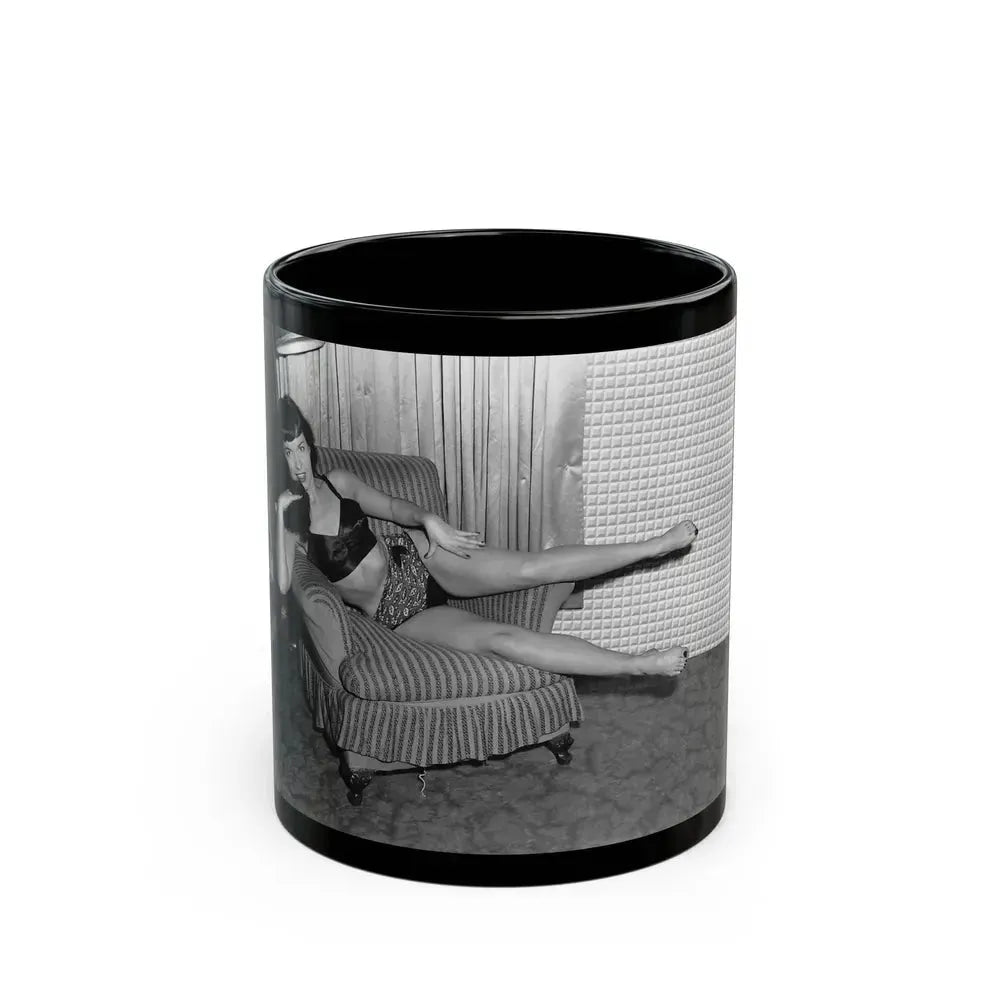 Bettie Page #183 (Vintage Female Icon) Black Coffee Mug 11oz - Go Mug Yourself
