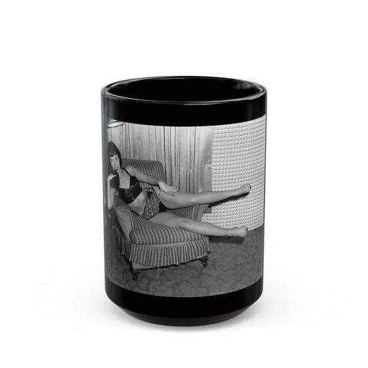 Bettie Page #183 (Vintage Female Icon) Black Coffee Mug 15oz - Go Mug Yourself