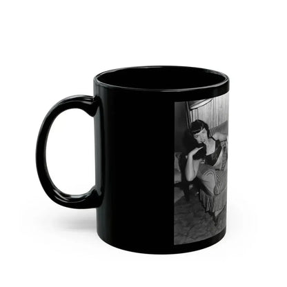 Bettie Page #183 (Vintage Female Icon) Black Coffee Mug - Go Mug Yourself