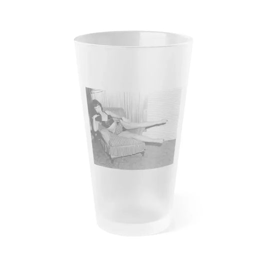 Bettie Page #183 (Vintage Female Icon) Frosted Pint Glass 16oz 16oz Frosted - Go Mug Yourself