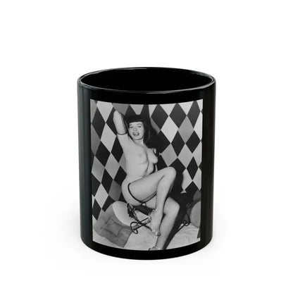 Bettie Page #185 (Vintage Female Icon) Black Coffee Mug 11oz - Go Mug Yourself