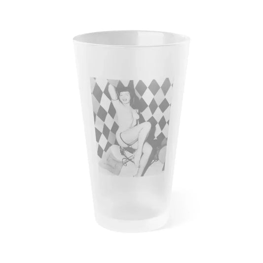 Bettie Page #185 (Vintage Female Icon) Frosted Pint Glass 16oz 16oz Frosted - Go Mug Yourself