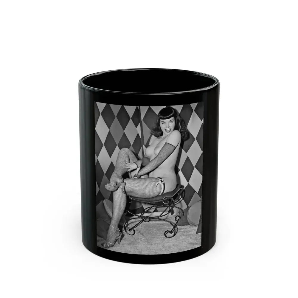 Bettie Page #186 (Vintage Female Icon) Black Coffee Mug 11oz - Go Mug Yourself