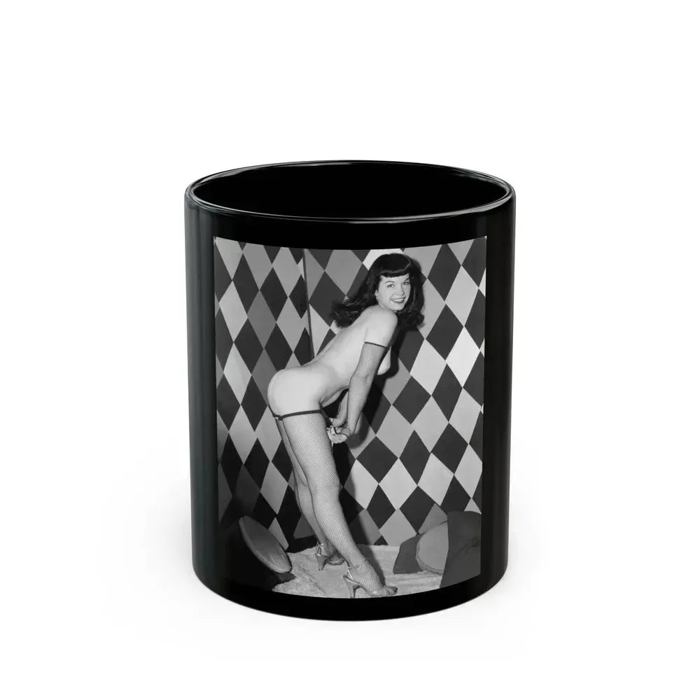 Bettie Page #189 (Vintage Female Icon) Black Coffee Mug 11oz - Go Mug Yourself