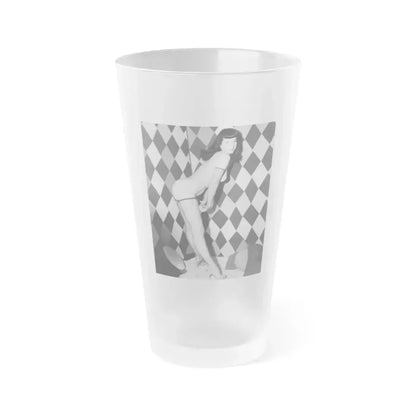 Bettie Page #189 (Vintage Female Icon) Frosted Pint Glass 16oz 16oz Frosted - Go Mug Yourself