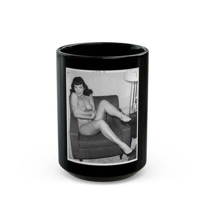 Bettie Page #190 (Vintage Female Icon) Black Coffee Mug 15oz - Go Mug Yourself