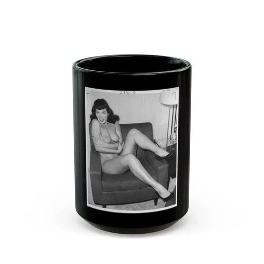 Bettie Page #190 (Vintage Female Icon) Black Coffee Mug 15oz - Go Mug Yourself