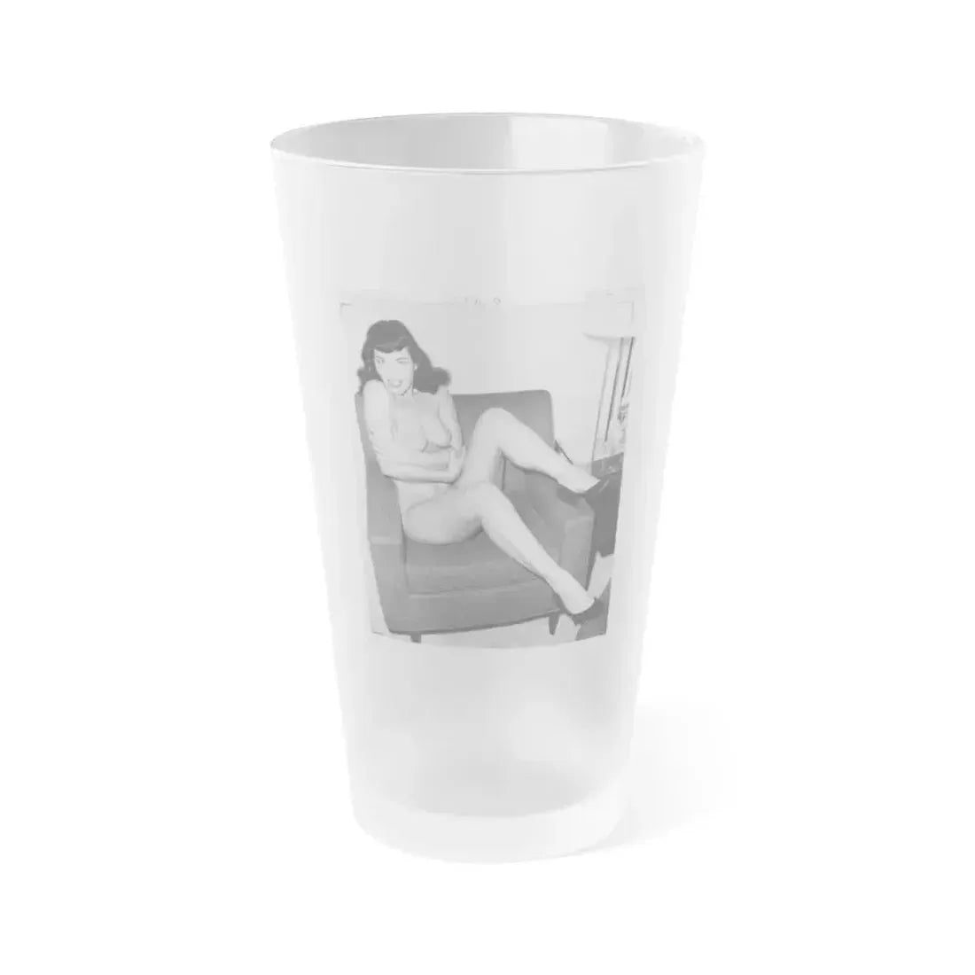 Bettie Page #190 (Vintage Female Icon) Frosted Pint Glass 16oz 16oz Frosted - Go Mug Yourself