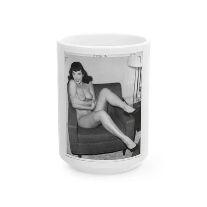 Bettie Page #190 (Vintage Female Icon) White Coffee Mug 15oz - Go Mug Yourself