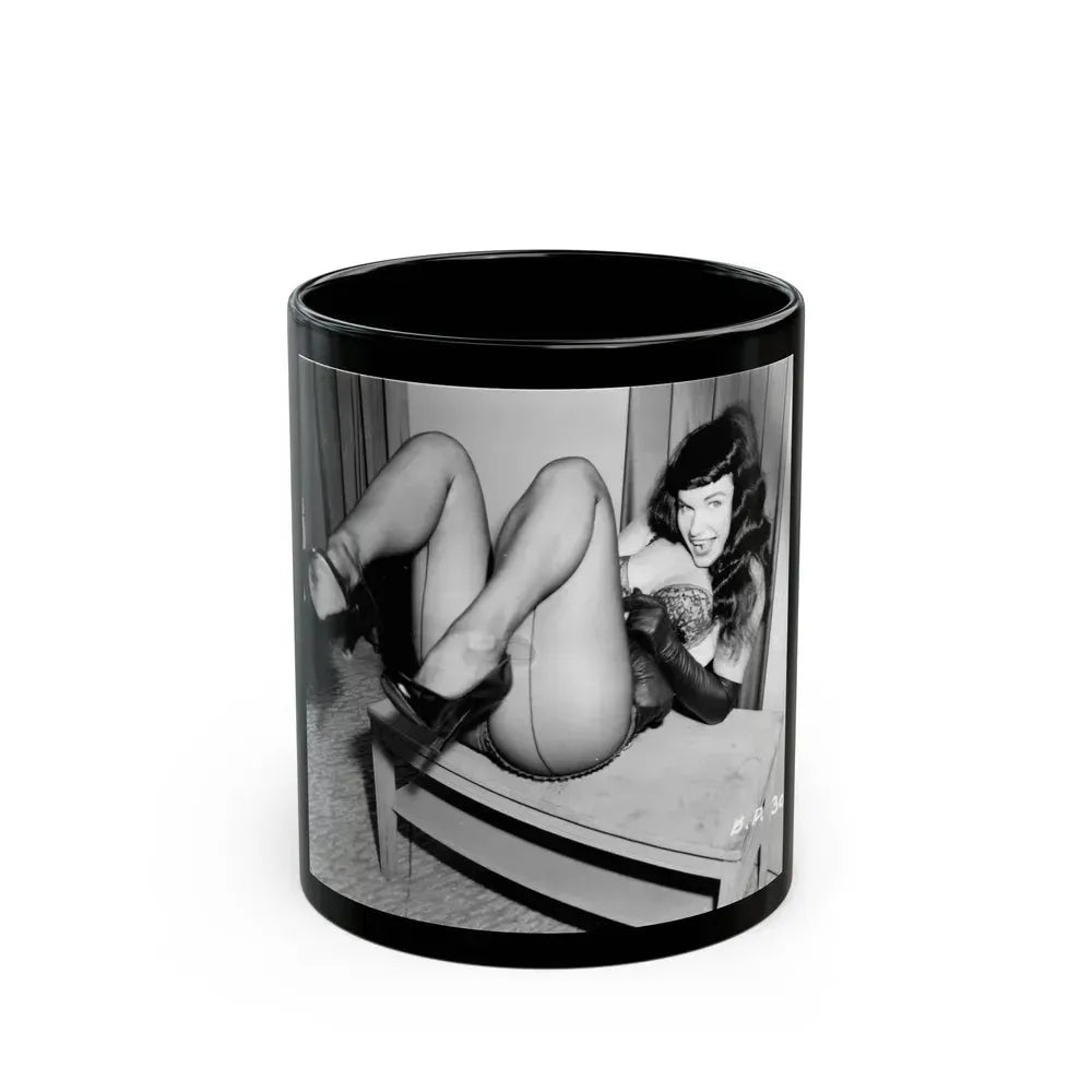 Bettie Page #193 (Vintage Female Icon) Black Coffee Mug 11oz - Go Mug Yourself