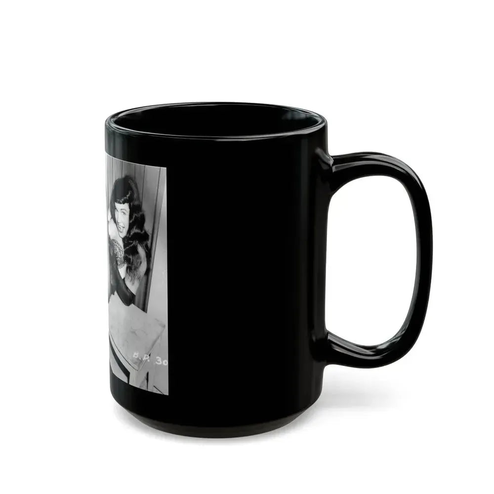 Bettie Page #193 (Vintage Female Icon) Black Coffee Mug - Go Mug Yourself