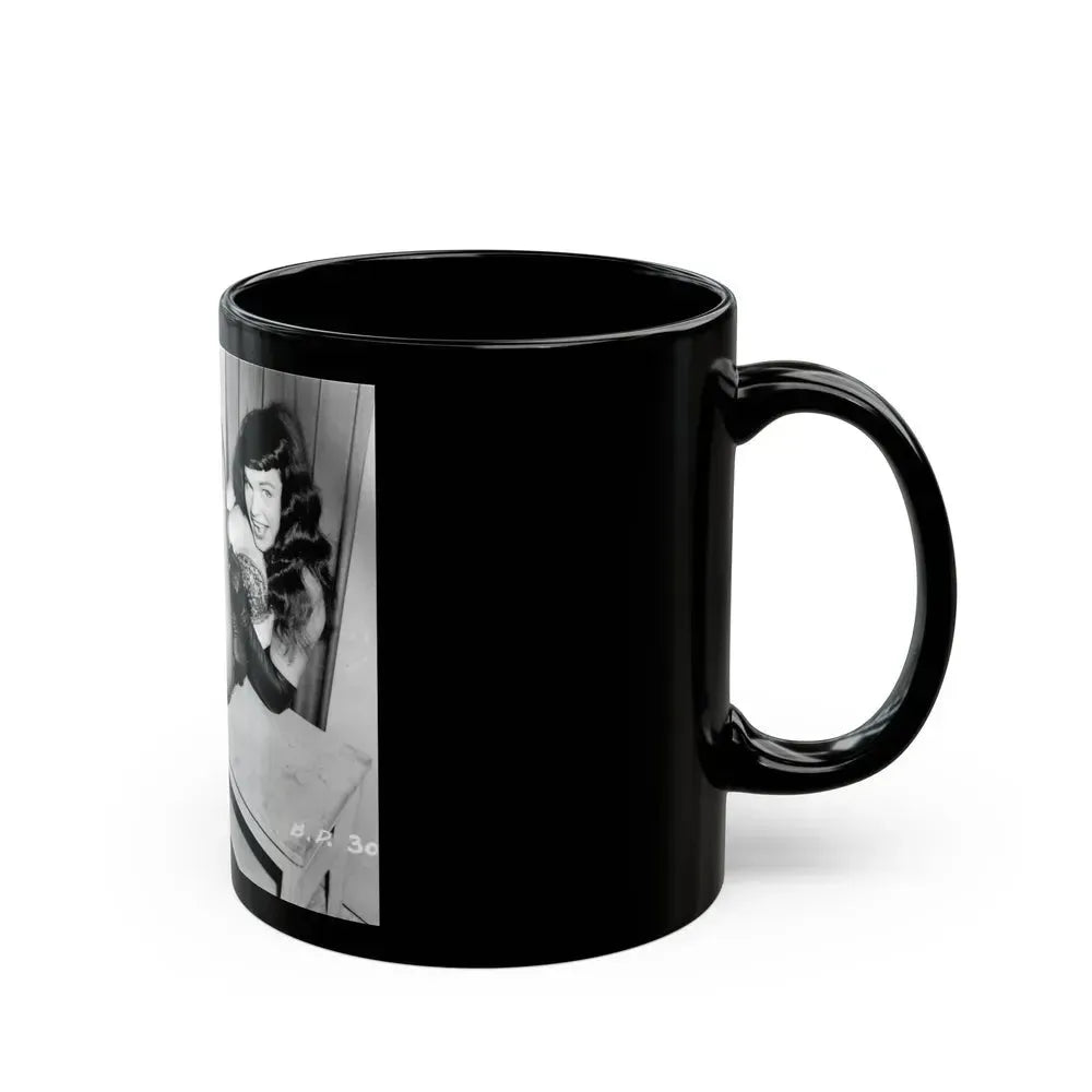 Bettie Page #193 (Vintage Female Icon) Black Coffee Mug - Go Mug Yourself
