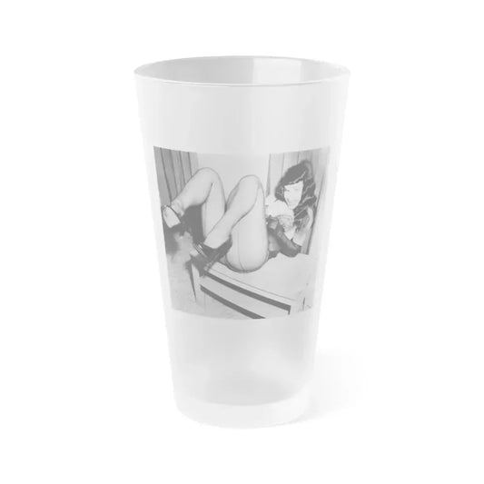 Bettie Page #193 (Vintage Female Icon) Frosted Pint Glass 16oz 16oz Frosted - Go Mug Yourself