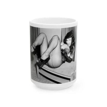 Bettie Page #193 (Vintage Female Icon) White Coffee Mug 15oz - Go Mug Yourself