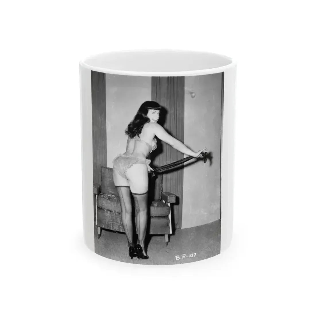 Bettie Page #194 (Vintage Female Icon) White Coffee Mug 11oz - Go Mug Yourself