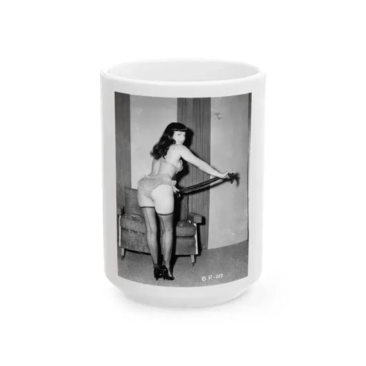 Bettie Page #194 (Vintage Female Icon) White Coffee Mug 15oz - Go Mug Yourself