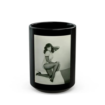 Bettie Page #199 (Vintage Female Icon) Black Coffee Mug 15oz - Go Mug Yourself