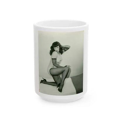 Bettie Page #199 (Vintage Female Icon) White Coffee Mug 15oz - Go Mug Yourself