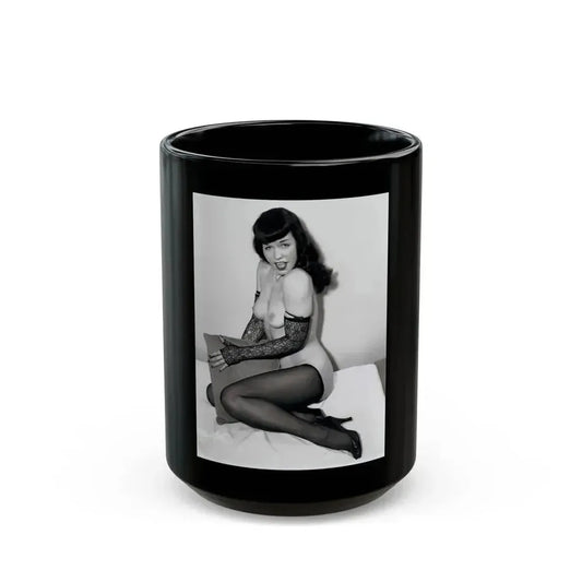Bettie Page #200 (Vintage Female Icon) Black Coffee Mug 15oz - Go Mug Yourself
