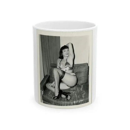 Bettie Page #201 (Vintage Female Icon) White Coffee Mug 11oz - Go Mug Yourself
