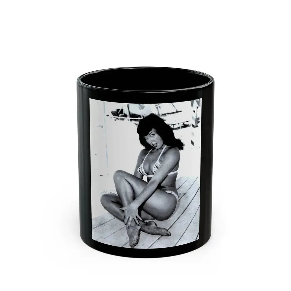 Bettie Page #202 (Vintage Female Icon) Black Coffee Mug 11oz - Go Mug Yourself