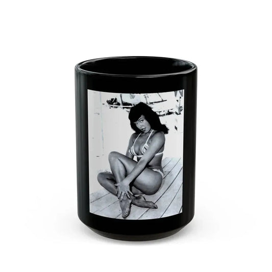 Bettie Page #202 (Vintage Female Icon) Black Coffee Mug 15oz - Go Mug Yourself