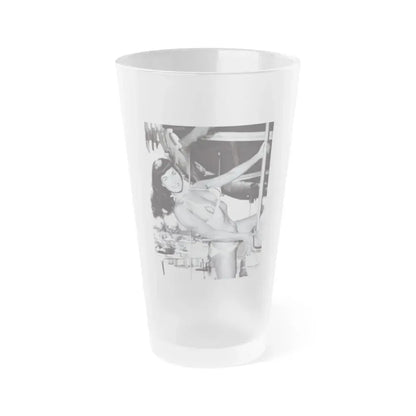 Bettie Page #203 (Vintage Female Icon) Frosted Pint Glass 16oz 16oz Frosted - Go Mug Yourself