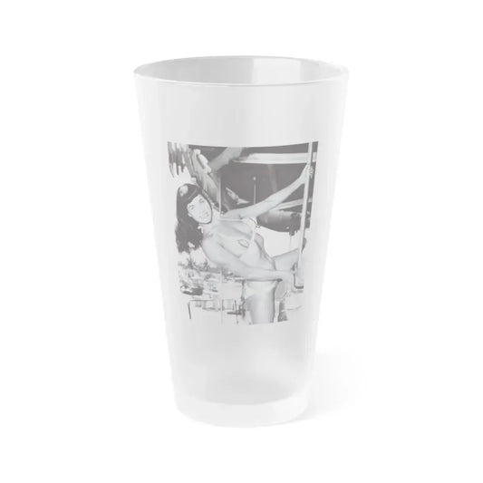 Bettie Page #203 (Vintage Female Icon) Frosted Pint Glass 16oz 16oz Frosted - Go Mug Yourself