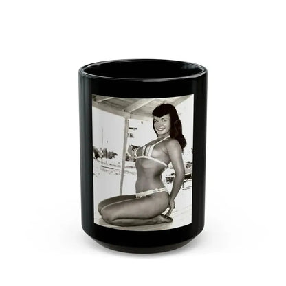 Bettie Page #204 (Vintage Female Icon) Black Coffee Mug 15oz - Go Mug Yourself